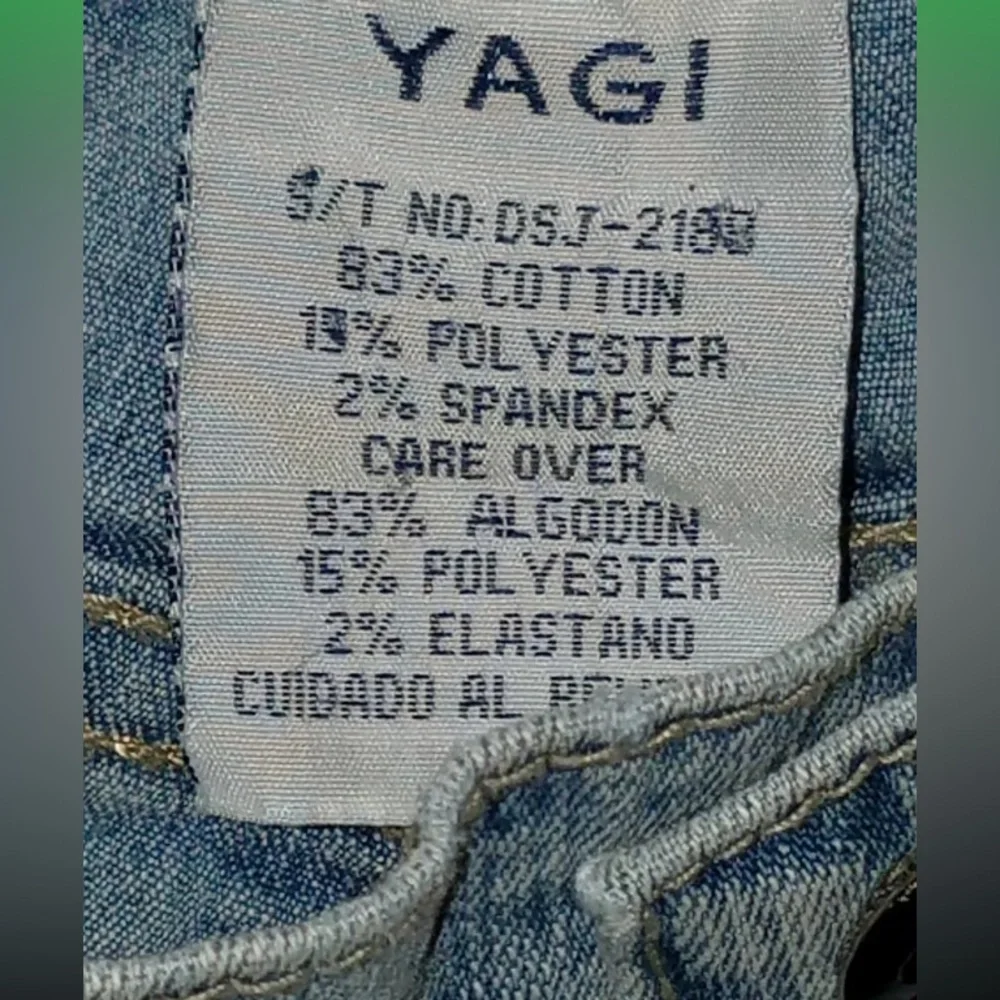 Vintage Y2K YAGI Cut Outs Holes Women’s Denim Jeans Distressed Flare Bell 32x34 - Picture 6 of 8
